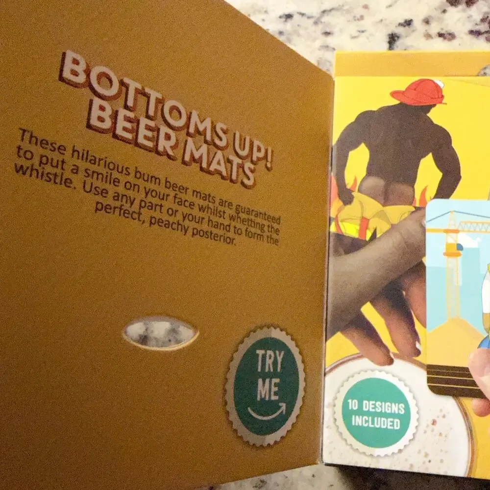 New Bottoms Up! Beer Mats Coasters NPW New In Package Gag Gift Party Favor Joke